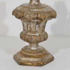 Couple of 18th Century Italian Neoclassical Silvered Wooden Candlesticks - 4518509