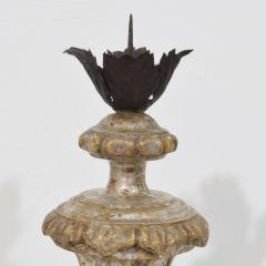 Couple of 18th Century Italian Neoclassical Silvered Wooden Candlesticks - 4518511