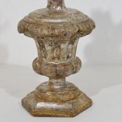 Couple of 18th Century Italian Neoclassical Silvered Wooden Candlesticks - 4518513