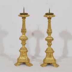 Couple of Late 18th Century Italian Neoclassical Giltwood Candleholders - 4114274