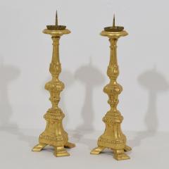 Couple of Late 18th Century Italian Neoclassical Giltwood Candleholders - 4114275