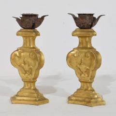 Couple of Small Late 18th Century Italian Neoclassical Giltwood Candleholders - 4113929