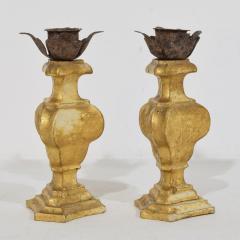 Couple of Small Late 18th Century Italian Neoclassical Giltwood Candleholders - 4114020