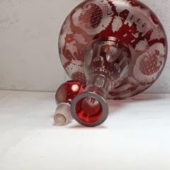 Cranberry Bohemian Globe Glass Decanter - 3202029