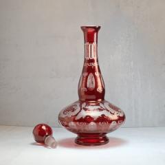 Cranberry Bohemian Globe Glass Decanter - 3202032