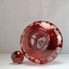 Cranberry Bohemian Globe Glass Decanter - 3202036
