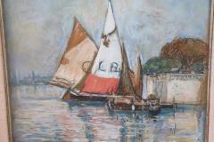 Crayon on Paper Italian Marine Landscape by Giulio Sommati 1910s - 2678731