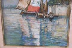 Crayon on Paper Italian Marine Landscape by Giulio Sommati 1910s - 2678732