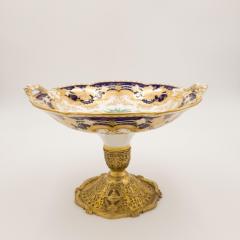 Crca 1830 Regency Porcelain Pastry or Fruit Stand on Later Gilt Pedestal - 2167739