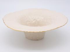 Cream Bowl with exaggerated edge and Gilt lip - 2018803