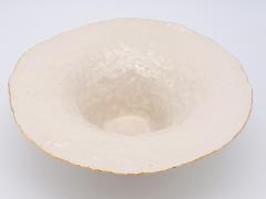 Cream Bowl with exaggerated edge and Gilt lip - 2018805