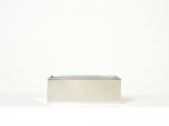 Crevillen Paris silvered and enameled blue ceramic Jewellery Box 1970 - 3074045
