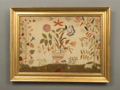 Crewelwork Depicting a Flowering Urn with Birds and Animals - 3944399