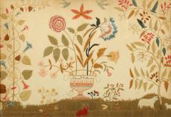 Crewelwork Depicting a Flowering Urn with Birds and Animals - 3944747