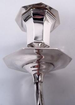 Crichton Brothers Pair of English Modern Classical Sterling Silver 3 Light Candelabra - 4337423