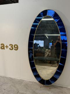 Cristal Art Oval Floor Mirror With Shelf Italy 1960 - 4315754