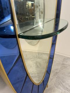 Cristal Art Oval Floor Mirror With Shelf Italy 1960 - 4315758