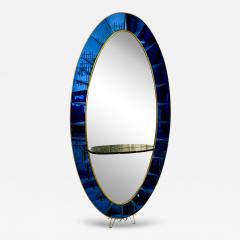Cristal Art Oval Floor Mirror With Shelf Italy 1960 - 4319517