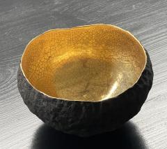 Cristina Salusti Round ceramic bowl with gold - 3802937