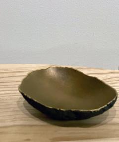 Cristina Salusti Set of 3 oval ceramics with bronze glaze - 3516847