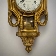 Cronier Paris Louis XVI Period Gilt Bronze Wall Clock France circa 1790 - 4428915