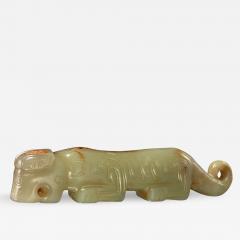 Crouching Beast Tiger Pendant Late Shang Period - 3591224