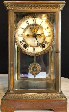 Crystal Face and Pendulum Clock Made by Ansonia Clock of New York - 2975611