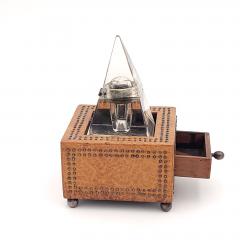 Crystal Pyramid Inkwell in Wooden Stand circa 1870 - 3895878