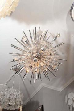 Crystal Sputnik Chandelier with Nickel Telescopes - 3106250