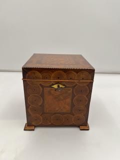 Cubic Biedermeier Box Walnut with Inlays Austria circa 1830 - 3036624