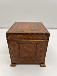 Cubic Biedermeier Box Walnut with Inlays Austria circa 1830 - 3036630