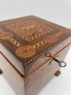 Cubic Biedermeier Box Walnut with Inlays Austria circa 1830 - 3036632