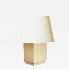 Cubic Late Art Deco Table Lamp in Craquel Ivory Glaze - 3097953