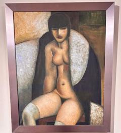 Cubist Female Art Deco Style Canvas Original Painting - 3810871