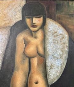 Cubist Female Art Deco Style Canvas Original Painting - 3810872