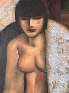 Cubist Female Art Deco Style Canvas Original Painting - 3810874