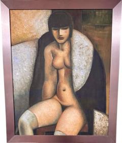 Cubist Female Art Deco Style Canvas Original Painting - 3810875