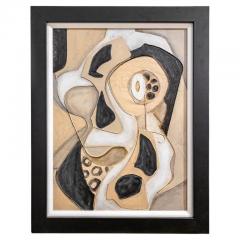 Cubist Mixed Media Framed Painting on Board - 4361383