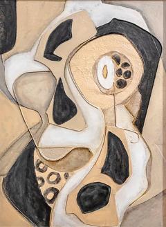 Cubist Mixed Media Framed Painting on Board - 4362050