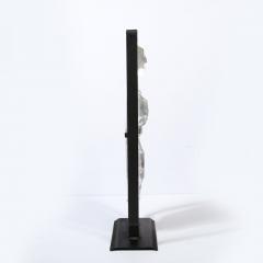 Cubist Primitive Sculpture of Mother with Child in Translucent Glass Blackened - 2946670