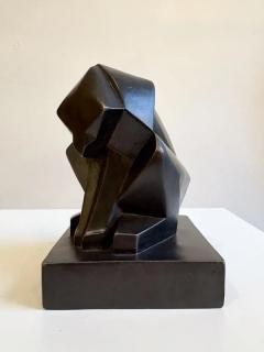 Cubist Sculpture Monkey by J el Martel 1935 Signed - 4548462