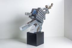 Cubist Sculpture in Mirror Polished Chrome - 4147110
