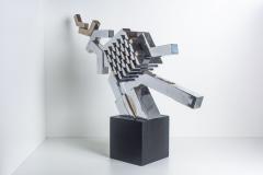Cubist Sculpture in Mirror Polished Chrome - 4147112