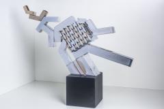 Cubist Sculpture in Mirror Polished Chrome - 4147113