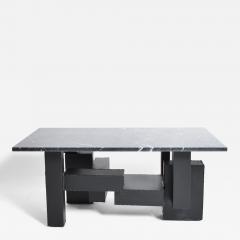 Cubist iron and marble coffee table 1980s  - 4540584