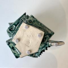 Cubist vessel in forest glaze by R A Pesce 2025 - 4526211