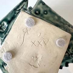Cubist vessel in forest glaze by R A Pesce 2025 - 4526215