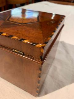 Cuboid Jewelry Box Walnut Ebony Mother of Pearl Austria Vienna circa 1830 - 1612335