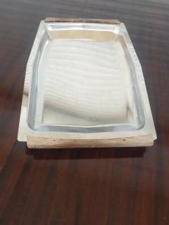Cultura Italy Cultura Stainless Steel and Teak Serving Platter - 3761049