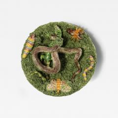 Cunha Palissy Majolica Snake and Lizard Wall Plate - 4426755